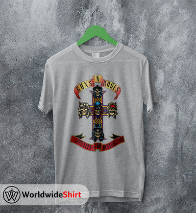 1988 Appetite For Destruction Tour T-Shirt Guns N Roses Shirt Rock Band - WorldWideShirt