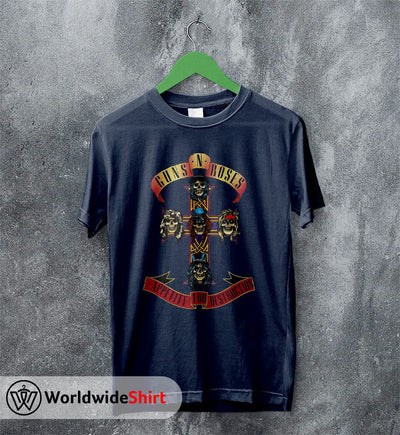 1988 Appetite For Destruction Tour T-Shirt Guns N Roses Shirt Rock Band - WorldWideShirt