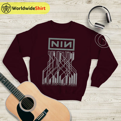 Nine Inch Nails 2009 US Tour Sweatshirt Nine Inch Nails Shirt Rocker Shirt - WorldWideShirt