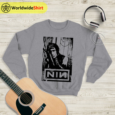 Nine Inch Nails Poster Sweatshirt Nine Inch Nails Shirt Rocker Shirt - WorldWideShirt