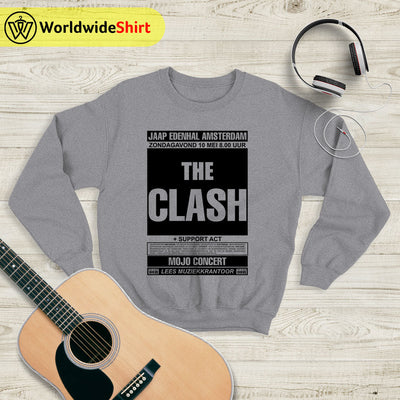 The Clash Amsterdam Tour 90's Sweatshirt The Clash Shirt Band Shirt - WorldWideShirt