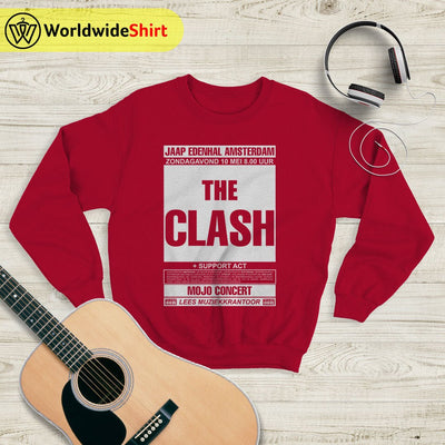 The Clash Amsterdam Tour 90's Sweatshirt The Clash Shirt Band Shirt - WorldWideShirt