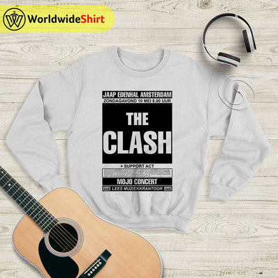 The Clash Amsterdam Tour 90's Sweatshirt The Clash Shirt Band Shirt - WorldWideShirt