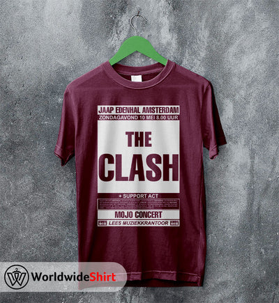 The Clash Amsterdam Tour 90's T-Shirt The Clash Shirt Band Shirt - WorldWideShirt