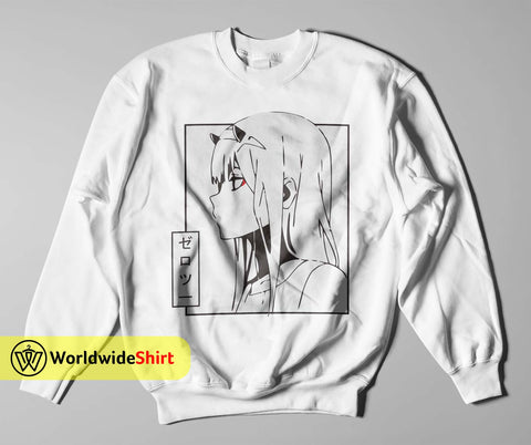 Zero Two 002 Sweatshirt Darling in the Franxx Shirt Anime Shirt - WorldWideShirt